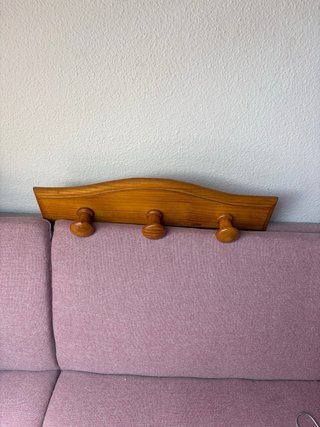 Perchero de madera con 3 ganchos
