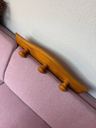 Perchero de madera con 3 ganchos
