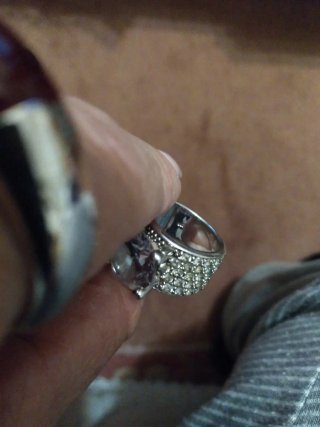 Anillo de plata auténtica con circonita