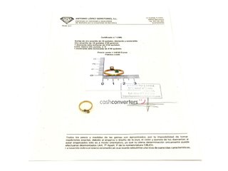 anillo oro 18k con piedra con diamante,esmeralda