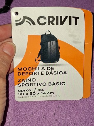 Mochila deportiva CRIVIT negra