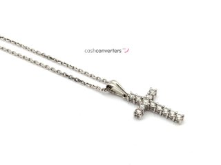 cadena oro 18k con piedra con circonita 24cm