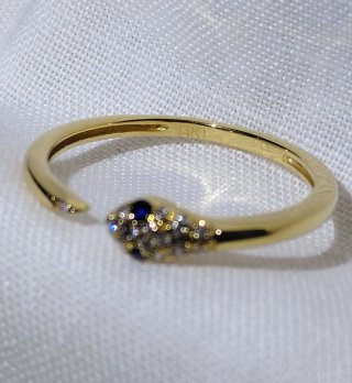 Anillo Oro 18k Diamantes y Zafiros Naturales