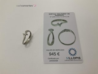 anillo oro 18k con piedra t. 17 (18,16 mm)