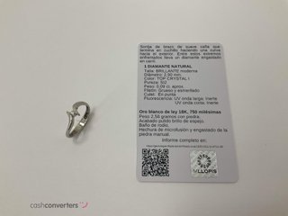 anillo oro 18k con piedra t. 17 (18,16 mm)