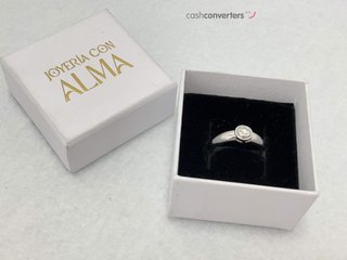 anillo oro 18k con piedra con diamante