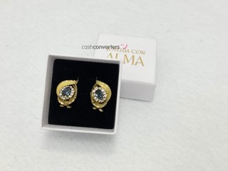 pendientes oro 18k con piedra