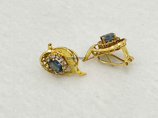 pendientes oro 18k con piedra