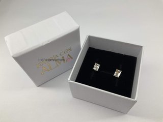 pendientes oro 18k con piedra