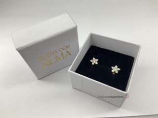 pendientes oro 18k con piedra