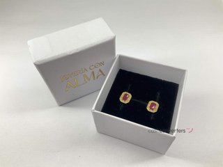 pendientes oro 18k con piedra