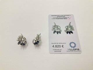 pendientes oro 18k con piedra