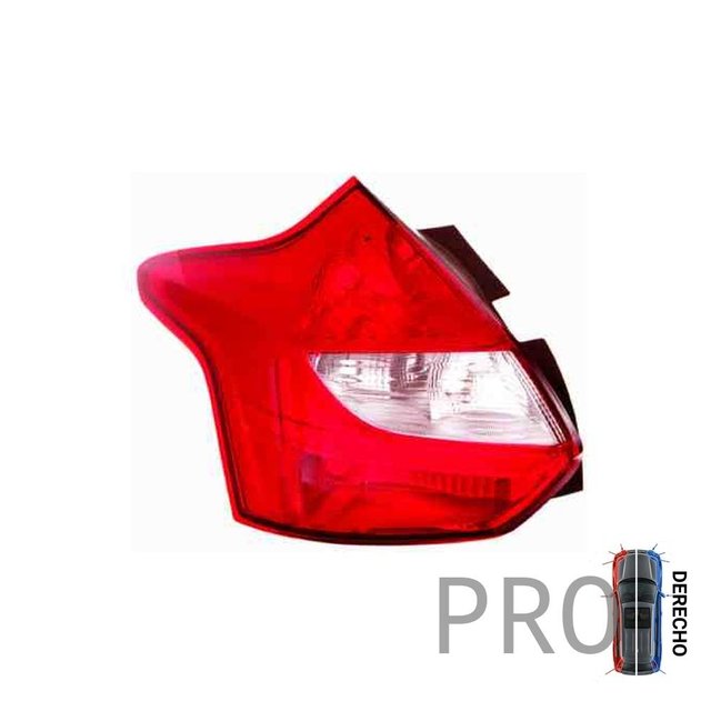 Piloto posteriore senza portalampada bianco rosso - destro - Ford FOCUS IV 5P (2011-2014)