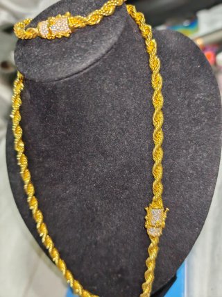 Cadena y esclava oro 18k chapado garantía