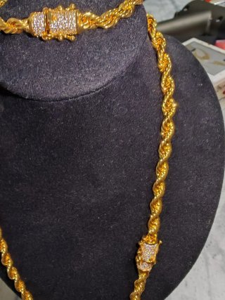Cadena y esclava oro 18k chapado garantía
