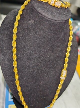 Cadena y esclava oro 18k chapado garantía