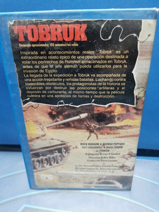 vhs de video club-TOBRUK (1967) - Rock Hudson, George Peppard, Nigel Green