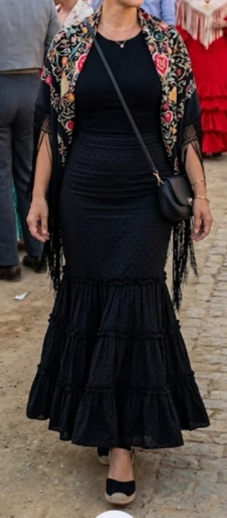 Conjunto Falda Flamenca Canastera y Corpiño
