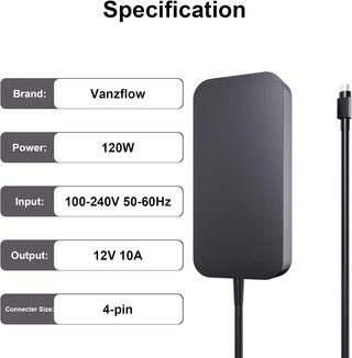 VANZFLOW cargador 120W 12V 10A 4‑pines Servidores