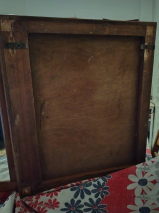Vetrinetta pensile in legno e vetro