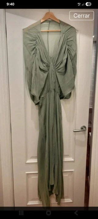 Vestido Zara verde t.xs