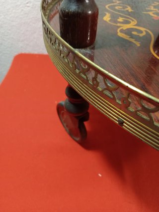 Carrello bar vintage 2 ripiani con rotelle