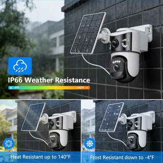 CALIKE C cámara 8MP 2.4GHz solar doble lente PTZ