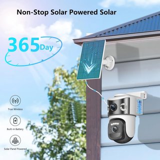 CALIKE C cámara 8MP 2.4GHz solar doble lente PTZ