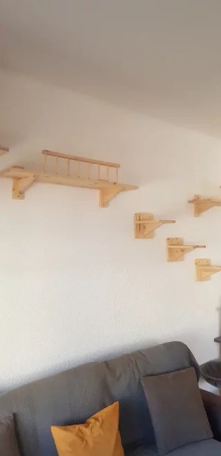 Escalera de madera para gato