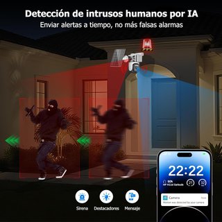 CALIKE 1 cámara 2K solar 6000mAh PTZ WiFi 2.4-5GHz