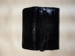 Billetera Larga Mujer Cocodrilo Negra