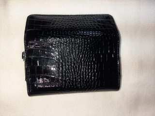 Billetera Larga Mujer Cocodrilo Negra