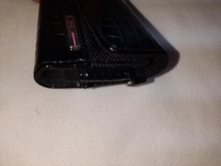 Billetera Larga Mujer Cocodrilo Negra