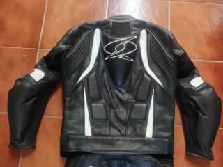 Traje Moto 2 Piezas Spike Negro/Blanco Mono