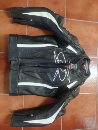 Traje Moto 2 Piezas Spike Negro/Blanco Mono