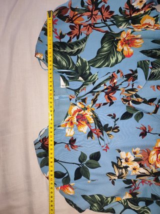 Vestido Mango azul floral tropical