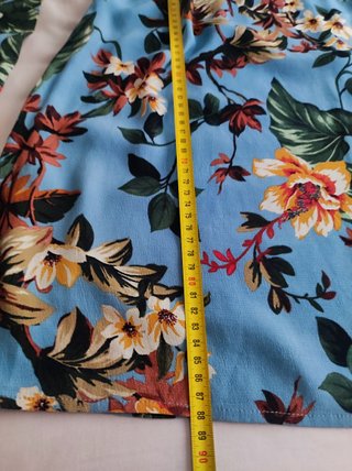 Vestido Mango azul floral tropical