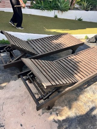 2 Hamacas de Piscina Marrones