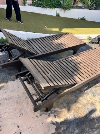 2 Hamacas de Piscina Marrones