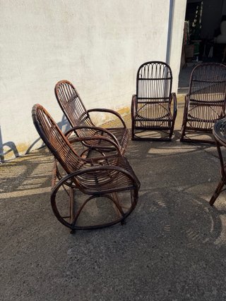 Mesa y 4 Sillones Rattan