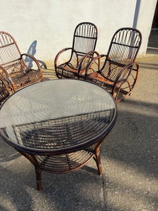 Mesa y 4 Sillones Rattan