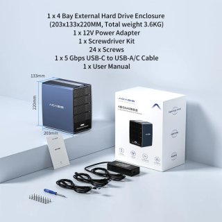 Caja Disco Duro ACASIS 4 Bahías SATA/SAS
