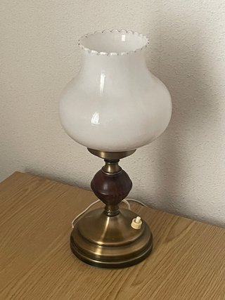 Lámpara de mesa vintage metal y madera