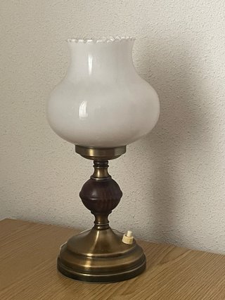 Lámpara de mesa vintage metal y madera