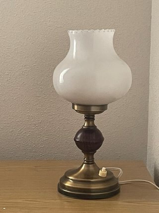 Lámpara de mesa vintage metal y madera