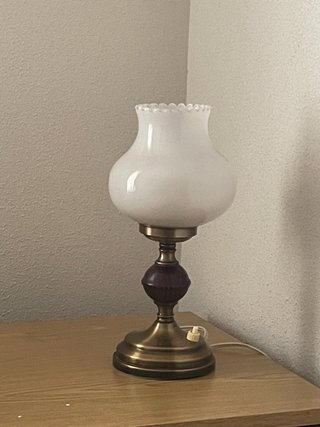 Lámpara de mesa vintage metal y madera