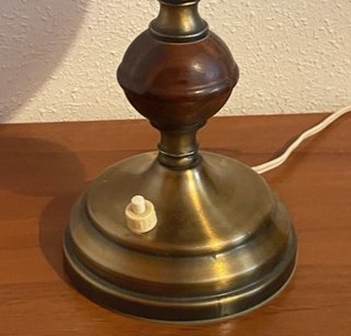Lámpara de mesa vintage metal y madera