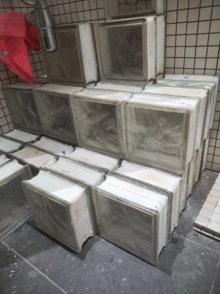 Piezas de pavés de vidrio