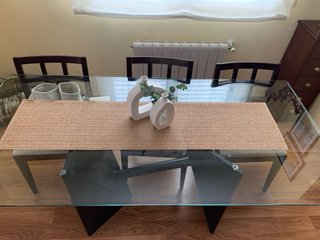 Mesa Comedor Cristal y Madera