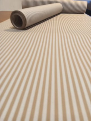 Tela toldo caramelo crema rallado fino